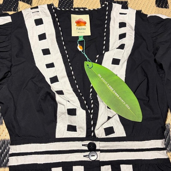 NWT FARM Rio Black Nature Maxi Dress Sz XXS - Picture 4 of 11